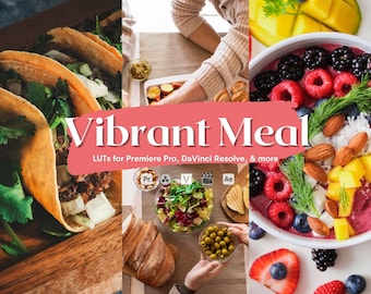 10 Vibrant Meal LUTs Pack for Video and color grading | Video luts for Final Cut, Premiere Pro, Filmora, DaVinci Resolve, LUTs presets