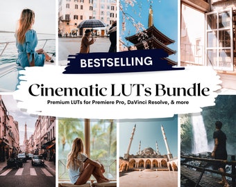 50 Cinematic LUTs Pack | Video Color Grading Presets (PDF Instructions)