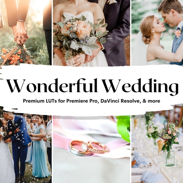 25 Wonderful Wedding LUTs Pack for Video and color grading | Video luts for Final Cut, Premiere Pro, Filmora, DaVinci Resolve, VN app