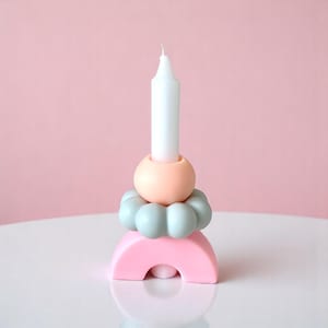 Bunte Stabkerzen - handgemachtes Kerzen Geschenk - einzigartige Stapelkerzen - moderne vegane Kerze aus Rapswachs - Kerzen Deko Wohnzimmer