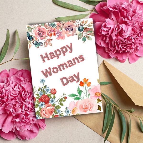 Women day greeting card / Happy International women's day  / printable / card / greeting card / international woman day / A4 /