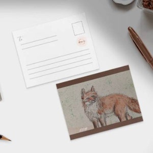 Un renard curieux | Téléchargement imprimable de carte postale disponible immédiatement ! (4.25 "x 5.5")
