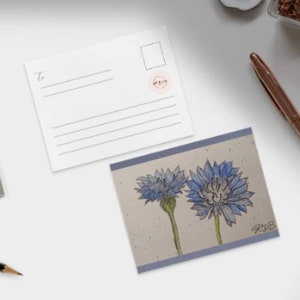 Blaue Kornblume | ポストカードの印刷用ダウンロードがすぐにご利用いただけます! (4.25"x 5.5")