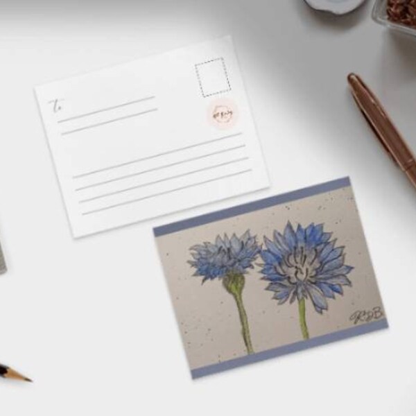 Blaue Kornblume | Postcard Printable Download Available Immediately! (4.25"x 5.5")