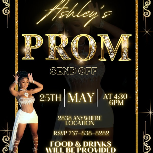 Prom Send Off flyer , editable, edit with canva , digital download , prom