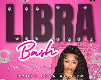 Leo Birthday Bash  Flyer, Canva Template, Birthday Party flyer, Editable Canva Template,, Birthday Invitation,digital download
