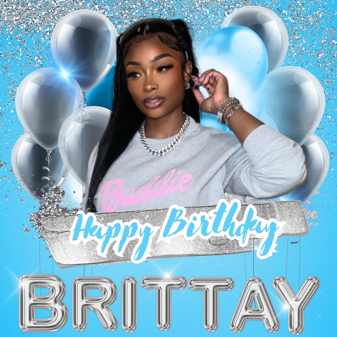 Baby Blue , Silver Birthday Backdrop , Editable , Digital Download