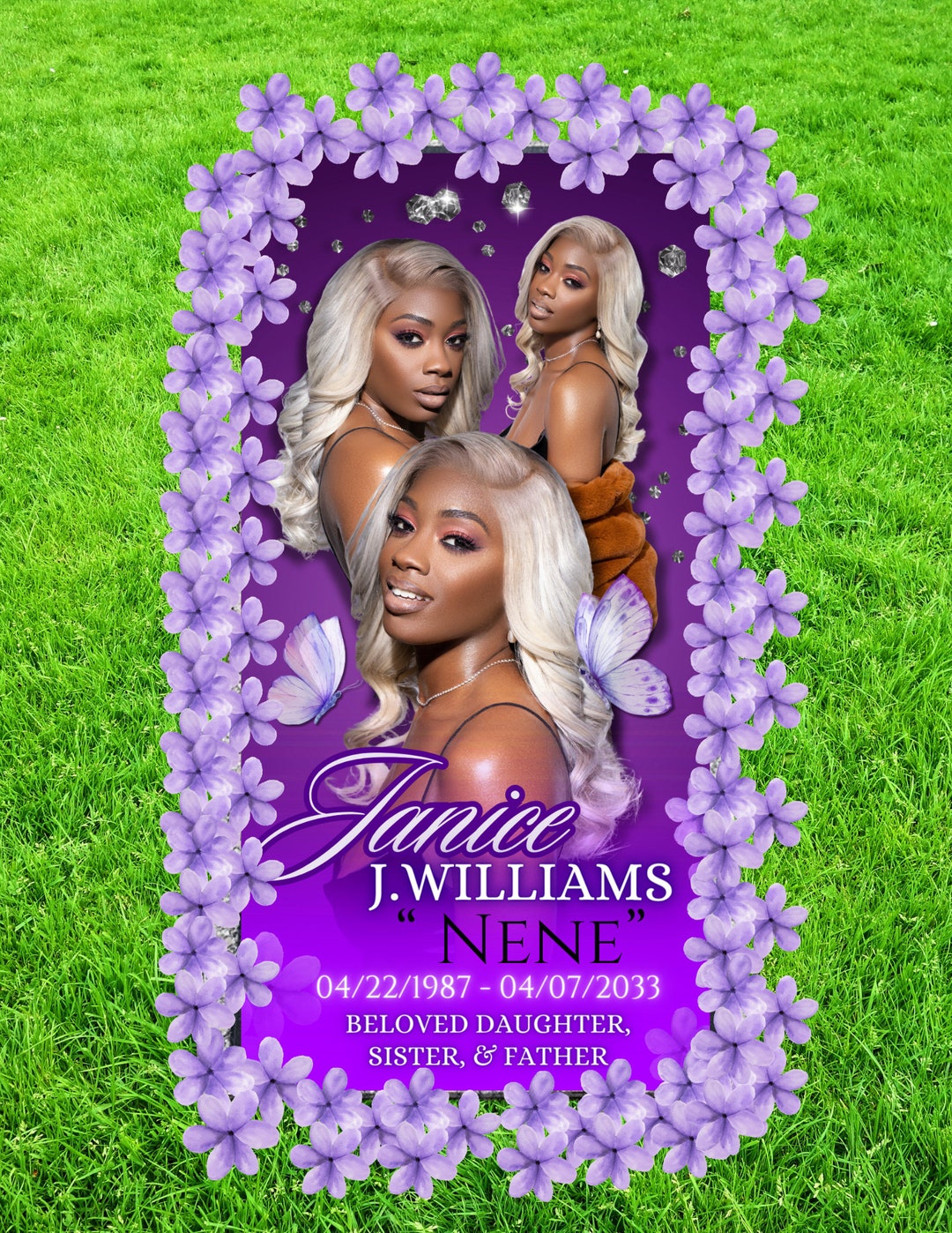 Custom Grave Blanket , Grave Cover , Editable , Digital Download, Canva