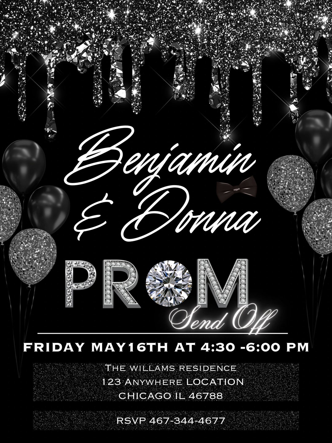 Prom Send off Invitation, Photo Invite Templett, Digital Instant Prom Send off Invitation, Photo Invite Templett, Digital Instant