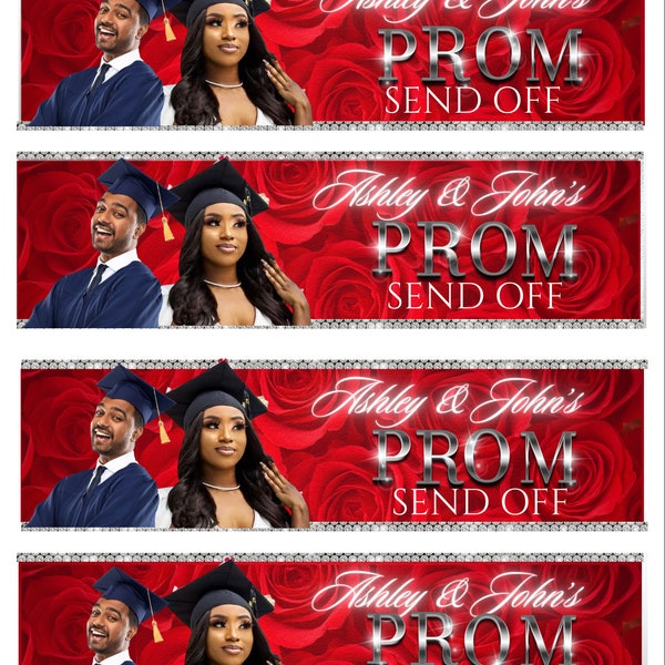 Prom water bottle label , digital download, canva, editable