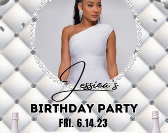 Diamond birthday invite, editable , digital download