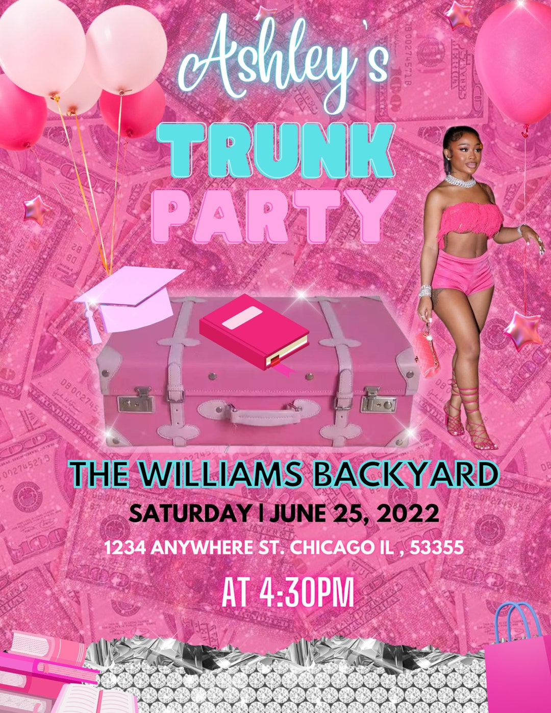 Trunk Party Invitation, College Invitations, Trunk Party Invitation