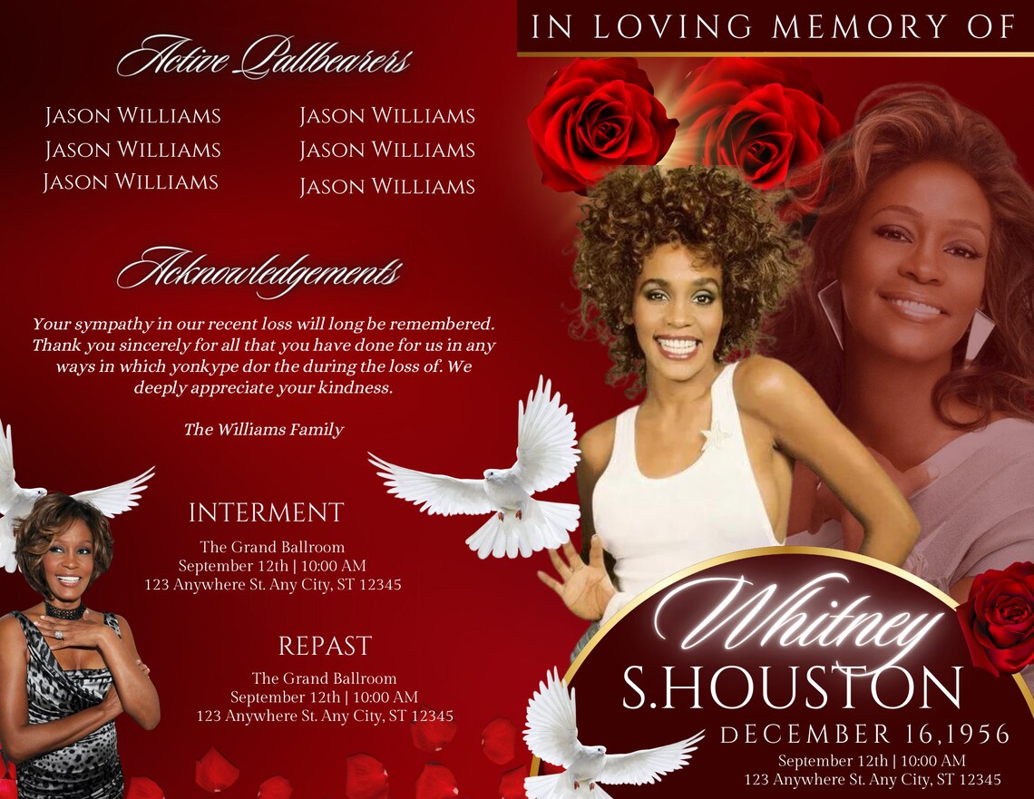 4-page Funeral Obituary Booklet | Digital Download Canva Template|bi ...