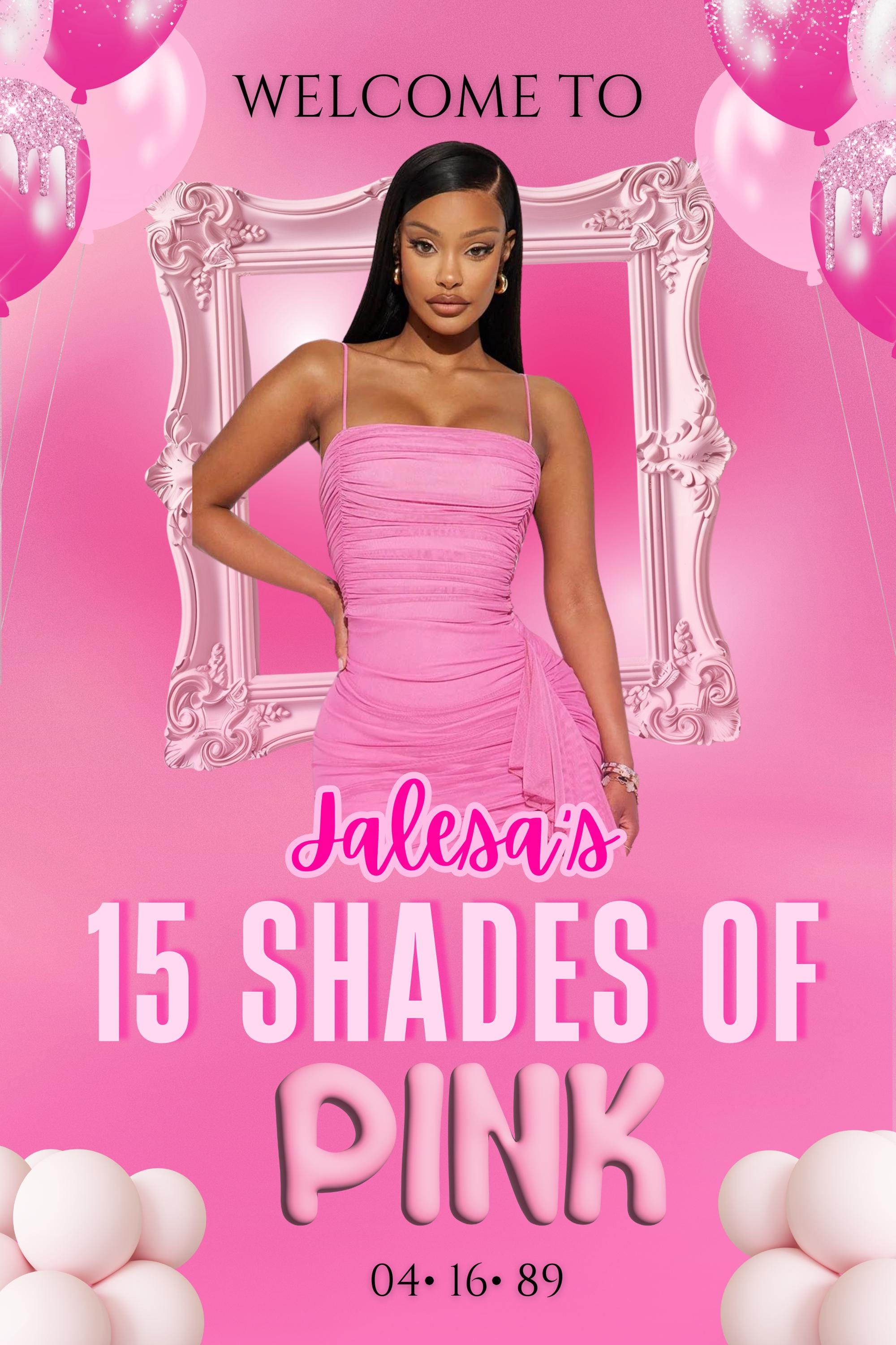 Shades of Pink Birthday Welcome Sign , Editable , Digital Download ...