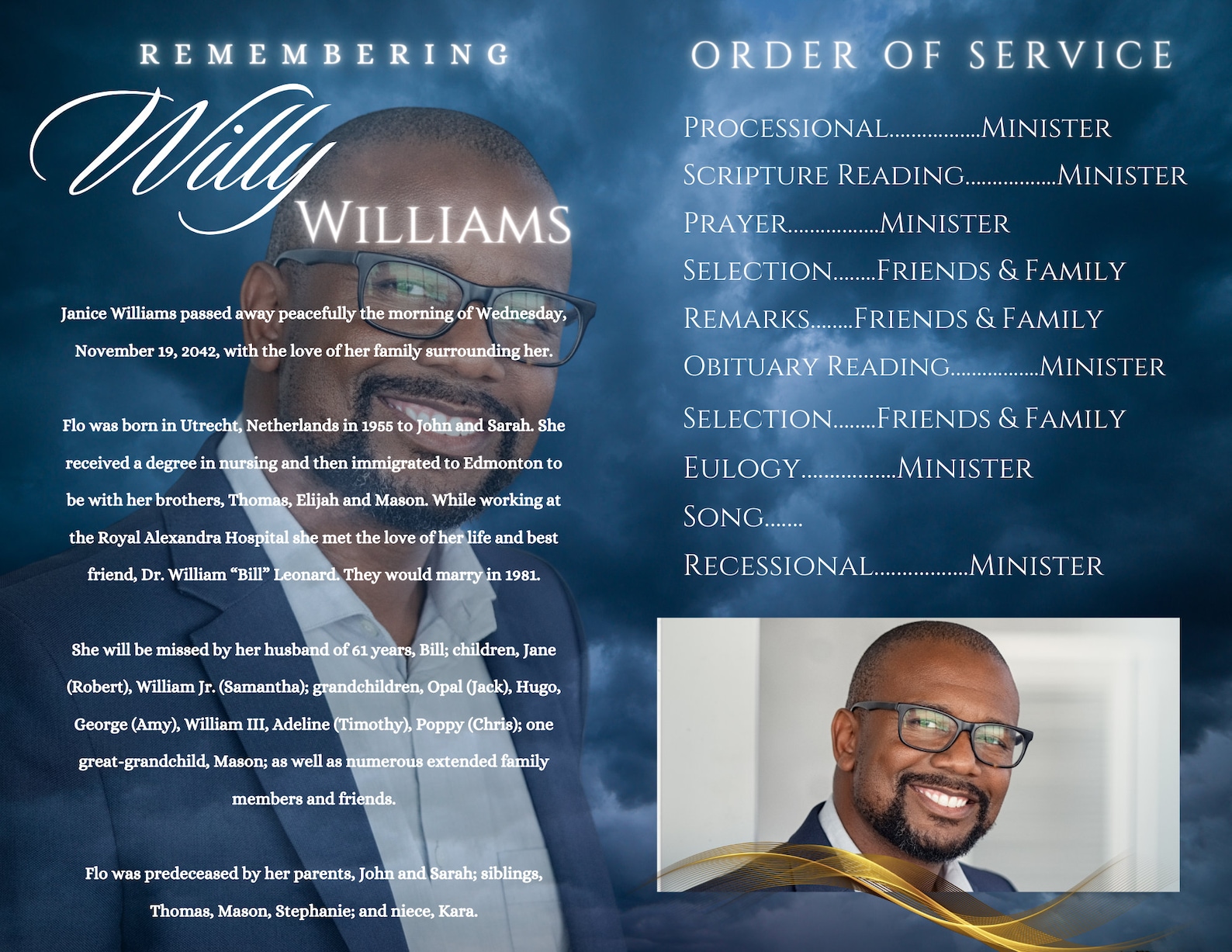 6 Page Funeral Program Book Design | Obituary Book | Instant Download ...