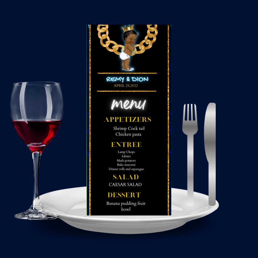 Printable Menu Template, Baby Shower Menu Card - Etsy