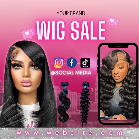 WIG SALE TEMPLATE Wig Sale Flyer Social Media Post Back to - Etsy UK