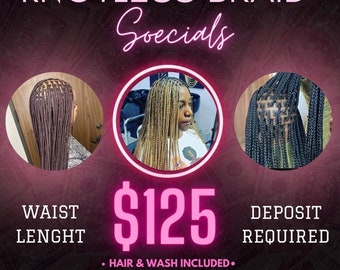 Braid Specials,Knotless braid Flyer, Editable Flyer, Instagram Flyer, Canva Flyer, Social Media Flyer, Edit In Canva,Social Flyer,Hair Flyer