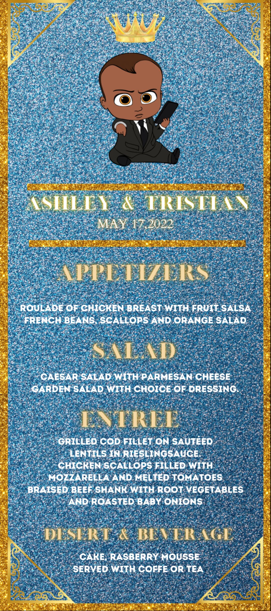 Baby Shower Menu, Boy Baby Shower Menu Card, Menu , Printable ,editable