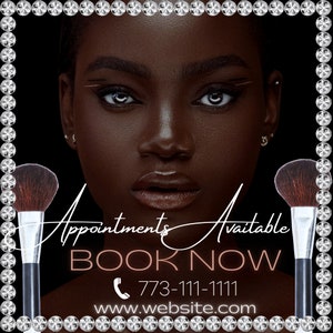 DIY MUA Book Now Instagram Flyer, Makeup Flyer,Deals Template,Accepting Bookings Flyers, Makeup Appointments Flyers
