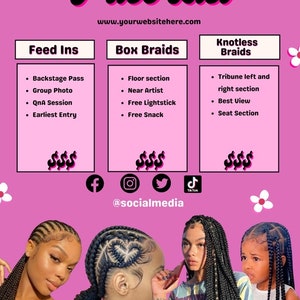 Hair price Flyer, Template, Black Hair Price list Flyer, Hair Pricing Flyer, Social Media Flyer, DIY Hair Bundle price list