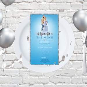 baby blue baby shower menu card, editable with canva , digital download, printable , baby boy , it’s a boy