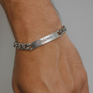 Personalized engraved large chain bracelet for men, Valentine&#39;s Day, birthday, Father&#39;s Day gift idea