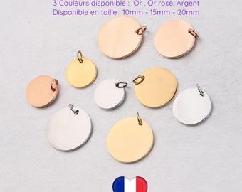 Medaglione + anello in acciaio inossidabile personalizzabile da aggiungere a una bola per la gravidanza esistente, colore a scelta