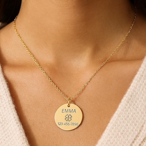 Personalized Godmother Medallion Necklace, Name Necklace, Mom Jewelry, Grandma Necklace, Personalized Christmas Gift, Gold Godmother Gift
