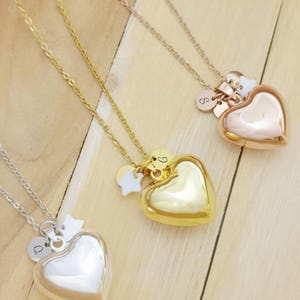 Pregnancy bola heart medal initials personalized name with pearly star charm, Bola personalized name engraving, future mother gift