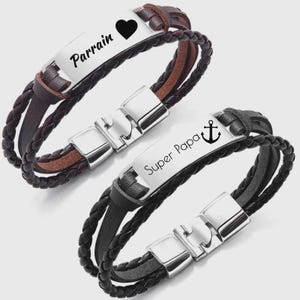 Personalized Men&#39;s Bracelet, Birthday Gifts for Boyfriend, Christmas Gift, Hidden Message Bracelet Men, Engraved Men&#39;s Jewelry