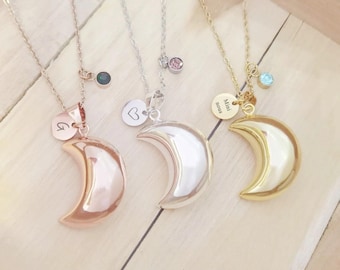 Moon pregnancy bola with birthstone, Pregnancy bola with personalized engraved medal, Mini pregnancy bola us, mom gift