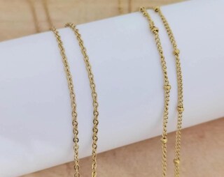Day.berlin Collana Nela Con Palline Donna - Acciaio Inox 316L Placcato Oro 18k - 45+5 Cm - Ipoallergenica