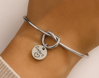 Personalized bangle bracelet with name - Engraved jewelry - Women's bracelet, personalized gift, engraved, gift for mom, girl's bracelet, birth