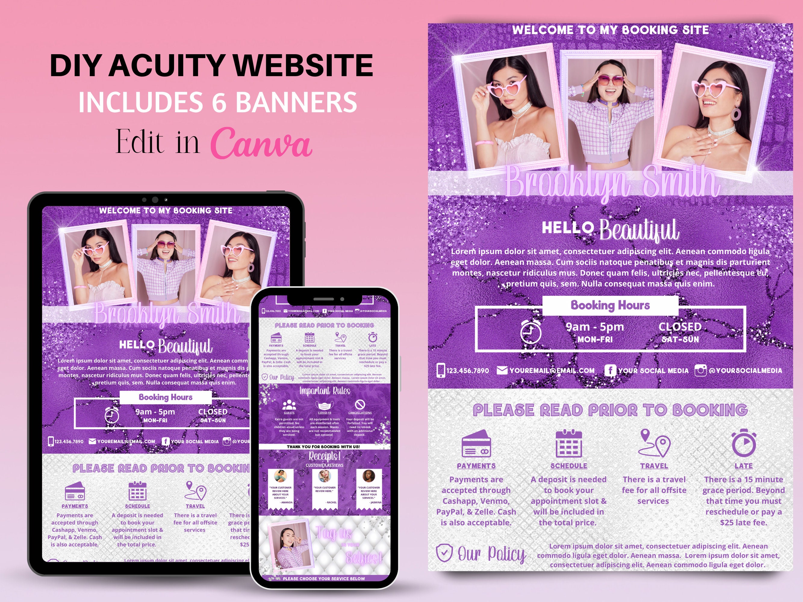 Editable Acuity Website Templates Purple & White Acuity Web Etsy Editable Acuity Website Templates Purple & White Acuity Web Etsy