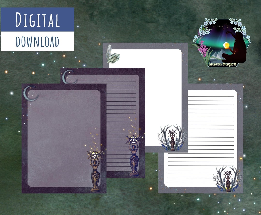 Printable Imbolc Hecate Stationary Set, Grimoire Pages, Crystals, Moon ...