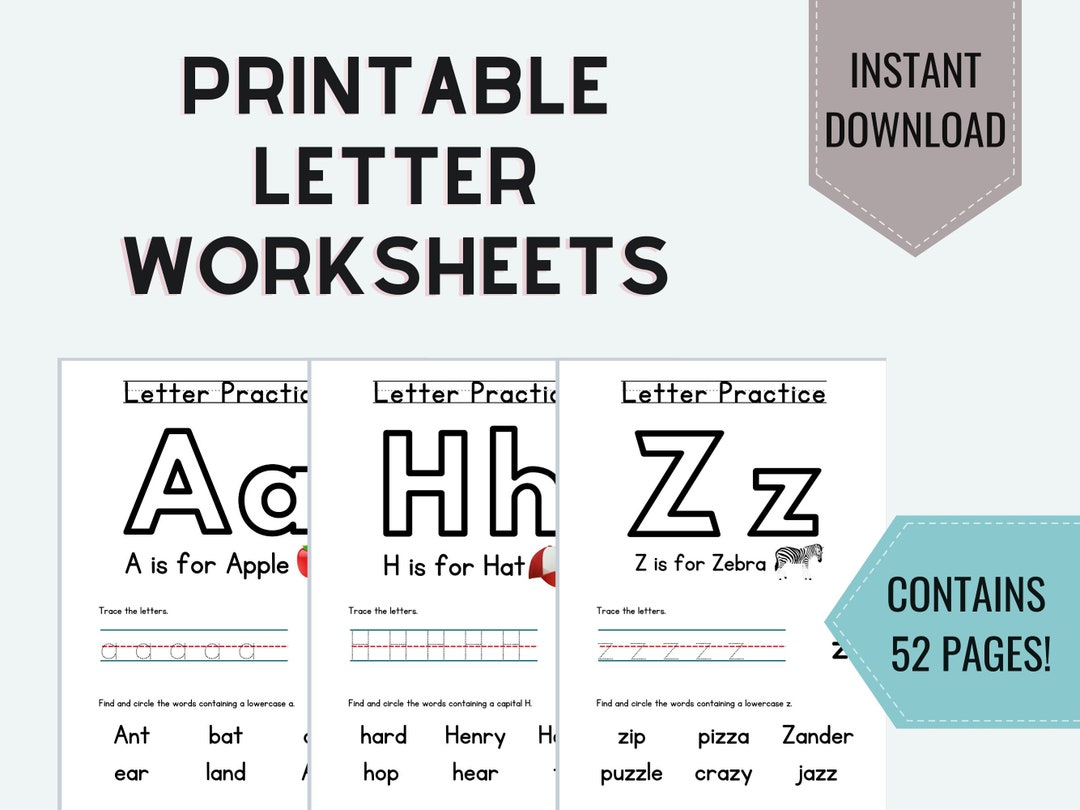 Printable Alphabet Letter Worksheets Alphabet Printable, Homeschool Worksheets, Handwriting and ...