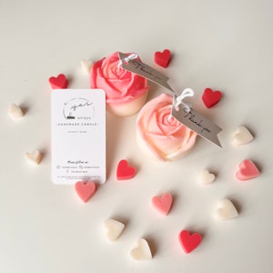 Bougies roses | parfumées aux pétales de rose | Cadeau Fête des Mères | Cadeau pour elle | Décoration de roses Diana | Cadeaux Saint-Valentin