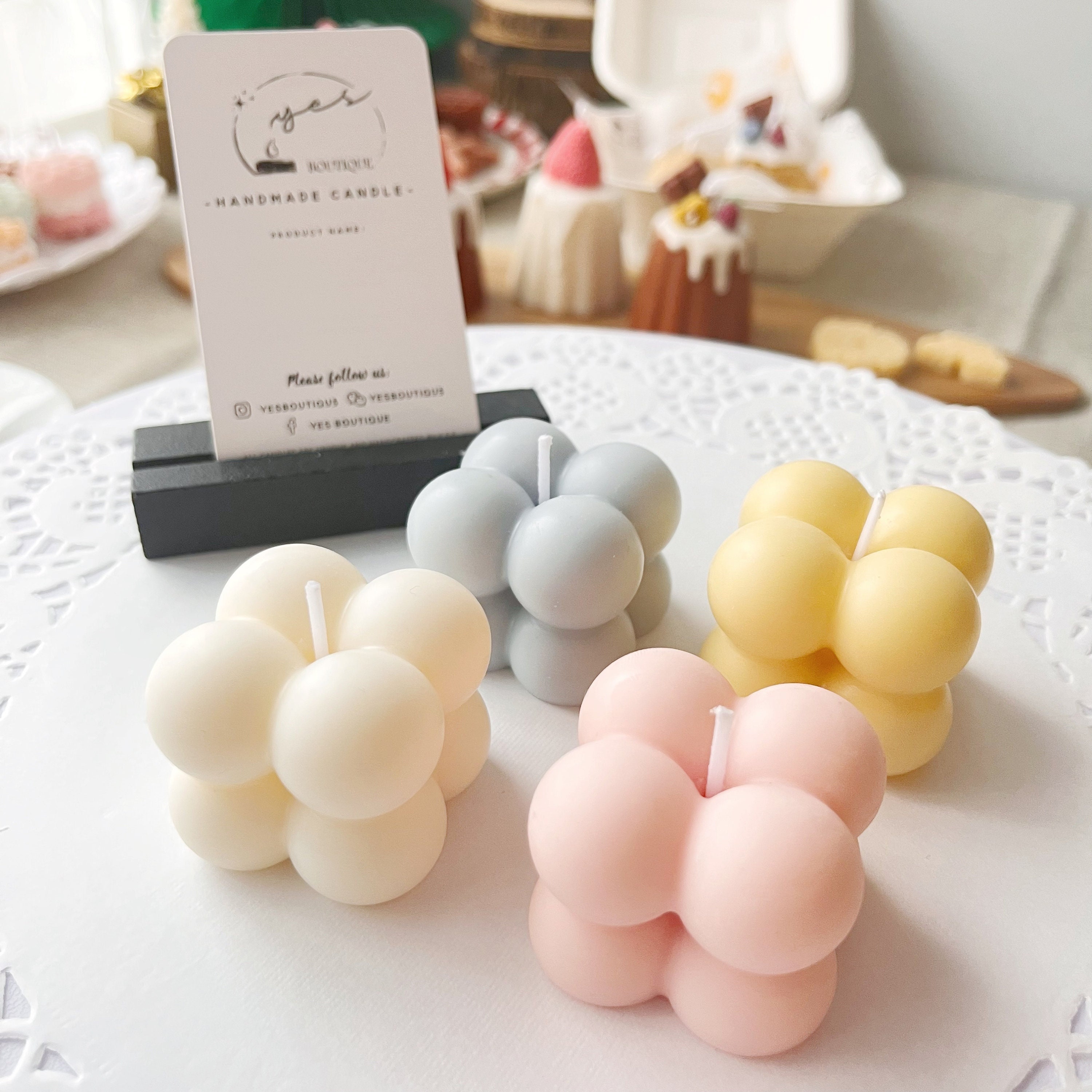 Mini Bubble Candles Perfect as a Guest Gift for Weddings, Events
