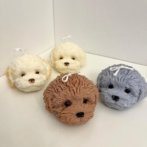 Dog Shaped Candle – Cute Fluffy Dog Candle Gift – Puppy Soy Candle for Dog Lovers – Novelty Animal Candle