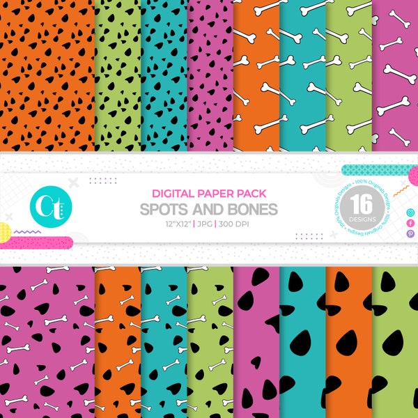 Familia de la Edad Jurásica, papel animal print, familia de piedra, papel de piedra, papel Bedrock, papel de cómic, papel digital, papel de fiesta, papel de roca