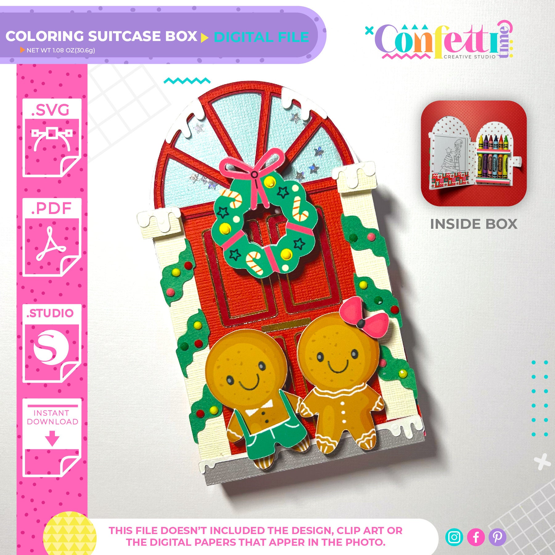 Coloring Suitcase Box, Coloring Box, Coloring Box Template, Crayon ...