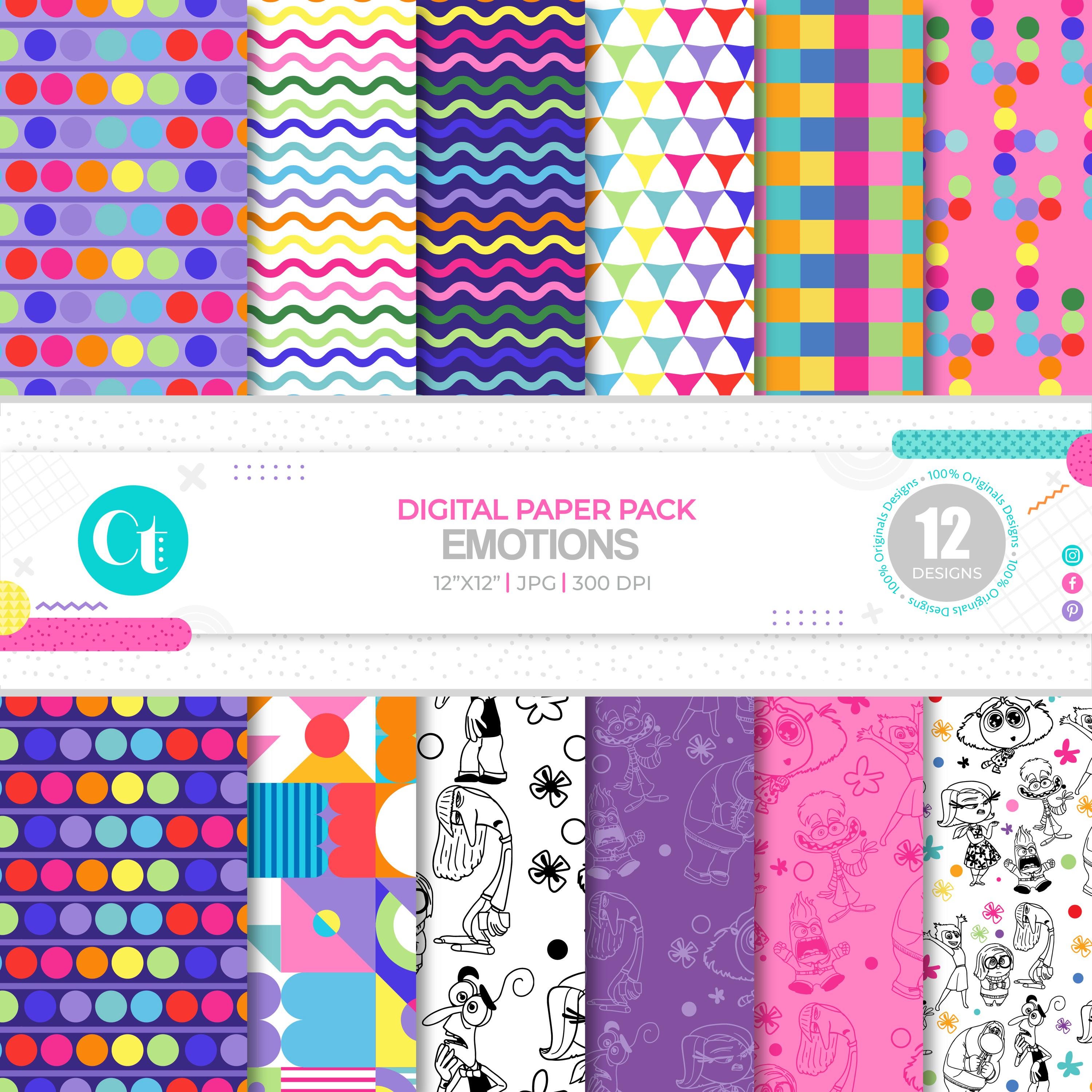 Inspiration Inside Out Pattern, Inside Out Digital Paper, Inside Out ...