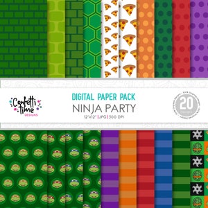 Ninja digitales Papier, Schildkröten-Designs, Ninja-Party, Ninja-Designs, Ninja-Muster, Schildkröten, digitales Papier, Schildkröten-Muster