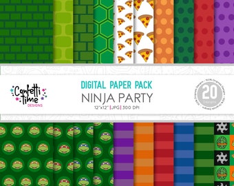 Ninja Turtles Digital Paper Pack: Party Designs (Digital Download)