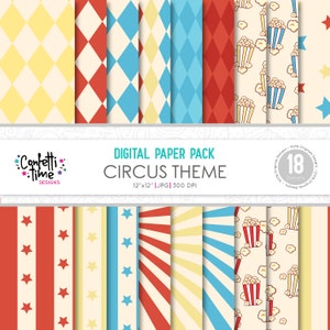 Circus digital paper, Circus background, circus pattern, circus pattern, circus party, circus designs, circus scrapbook, circus decoration