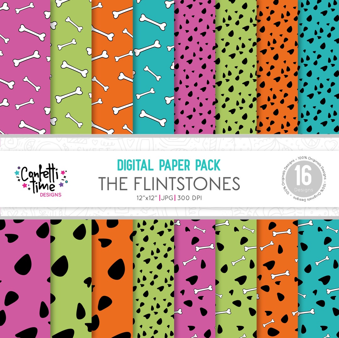 The Flintstones Digital Paper Flintstones Digital Paper Etsy