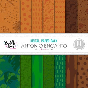 Antonio Digital paper , Encanto Digital Paper, Antonio Encanto, Encanto Birthday Party, Encanto digital pattern, Encanto party theme