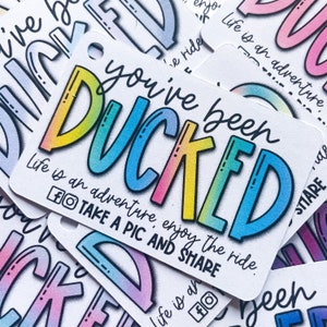Colorful duck Duck tags, You’ve been ducked, duck tags, ducking tags, tags for Ducking