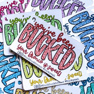 You&#39;ve Been Bucked Tags: Faux Glitter Bronco Tags